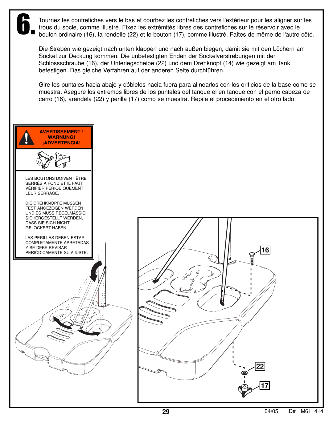 Huffy KD-S33 manual Avertissement Warnung ¡ADVERTENCIA 