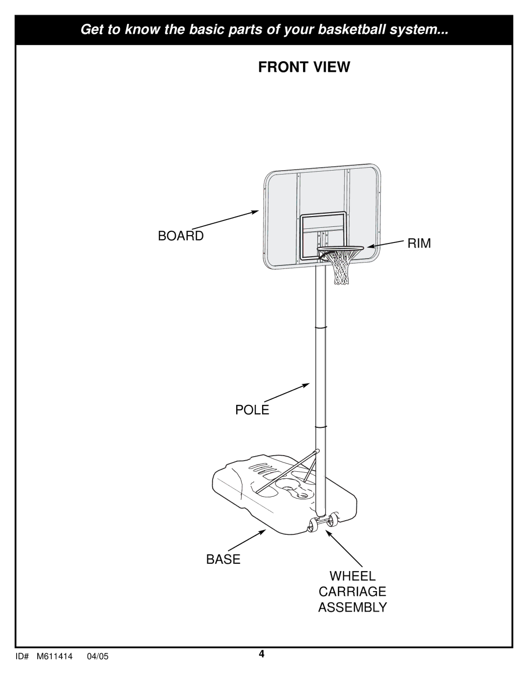 Huffy KD-S33 manual Front View 