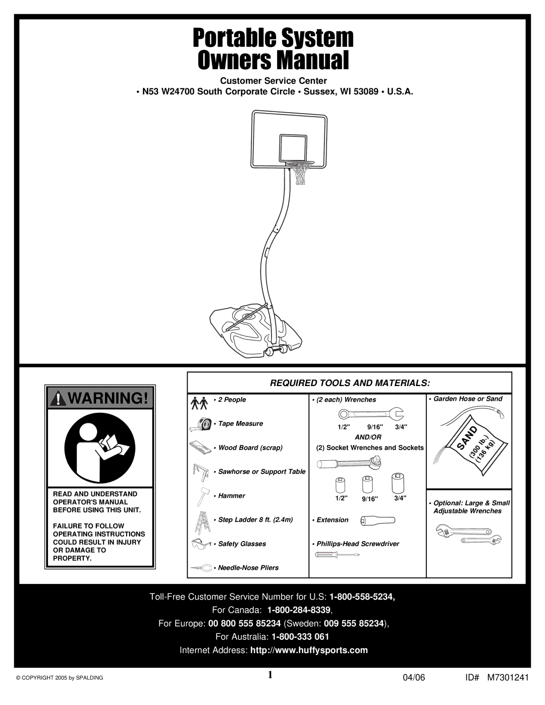 Huffy LDF6920 manual Portable System 