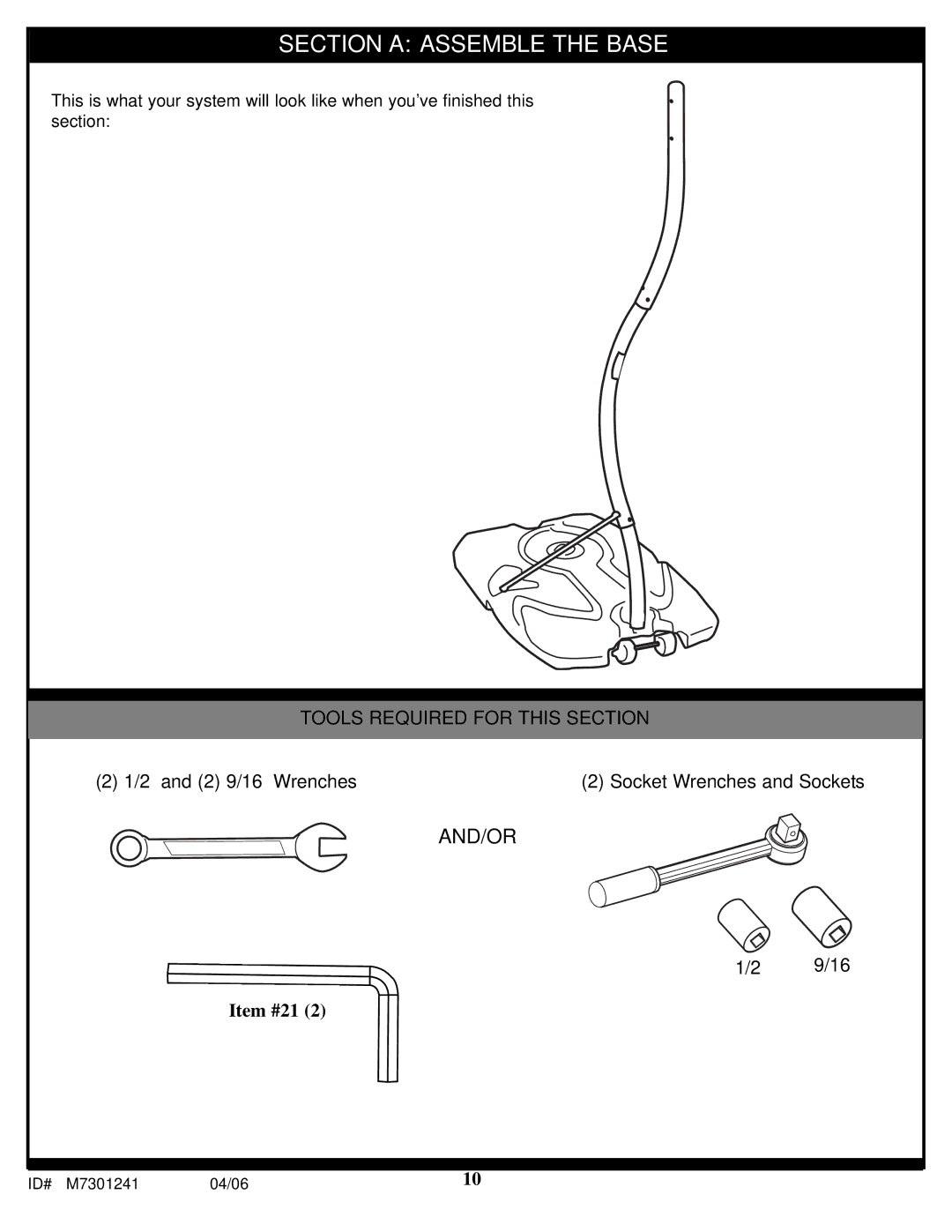 Huffy LDF6920 manual Section a Assemble the Base 