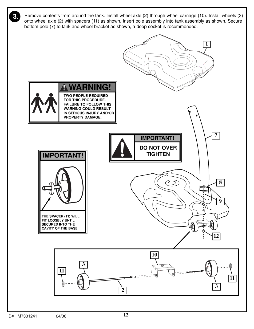 Huffy LDF6920 manual Do not Over Tighten 