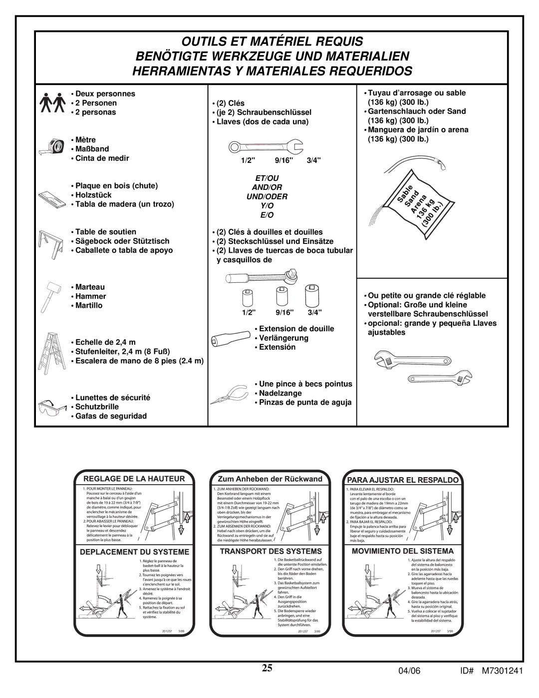 Huffy LDF6920 manual Outils ET Matériel Requis 