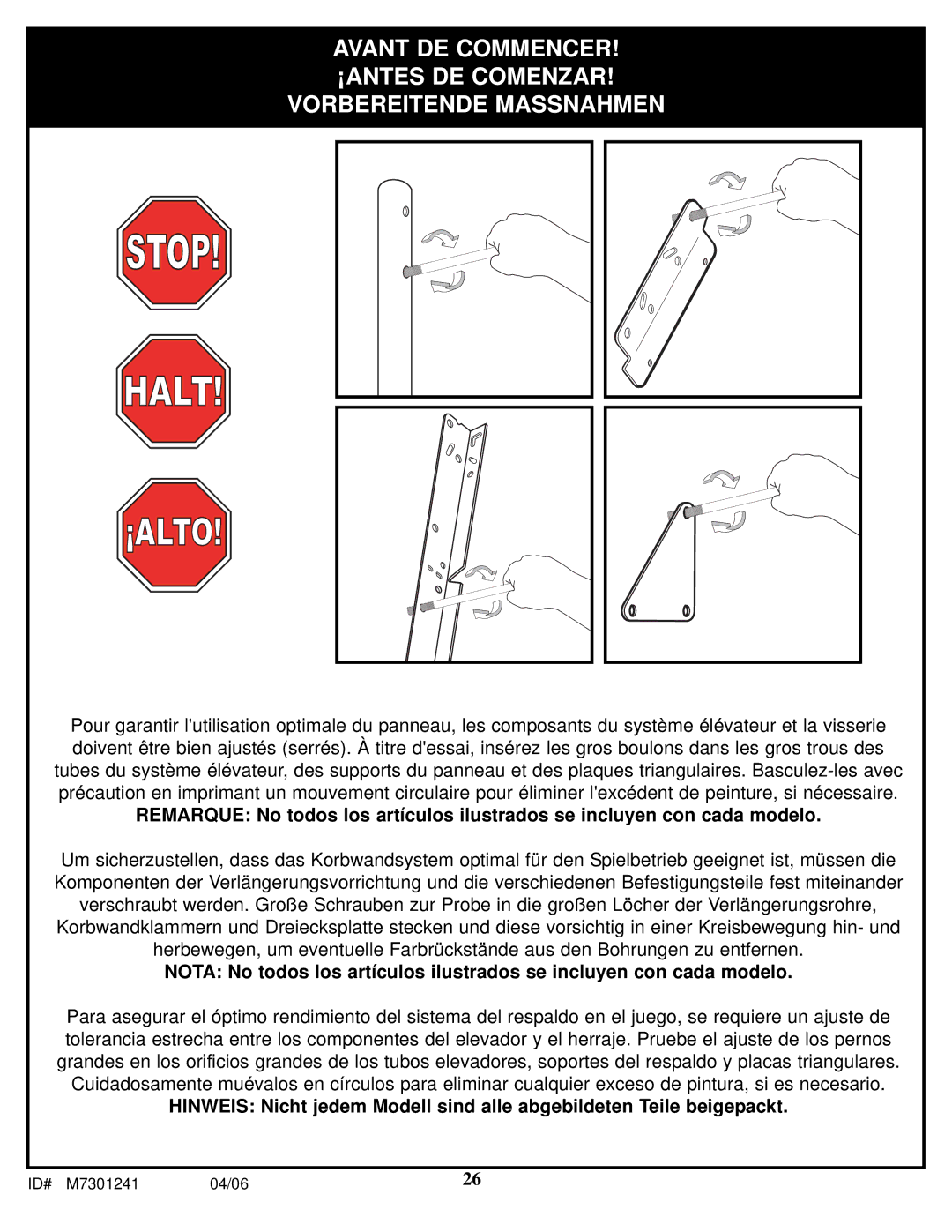 Huffy LDF6920 manual Stop 