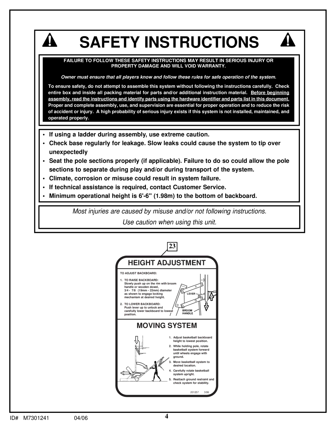 Huffy LDF6920 manual Safety Instructions 