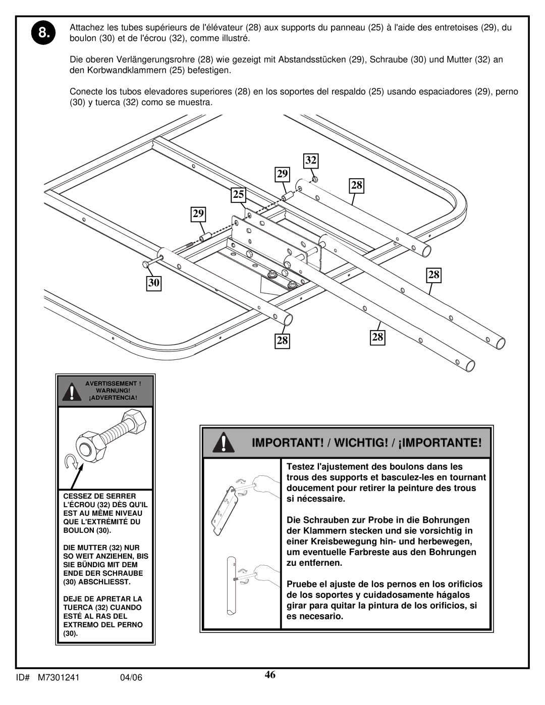 Huffy LDF6920 manual Important! / Wichtig! / ¡Importante 