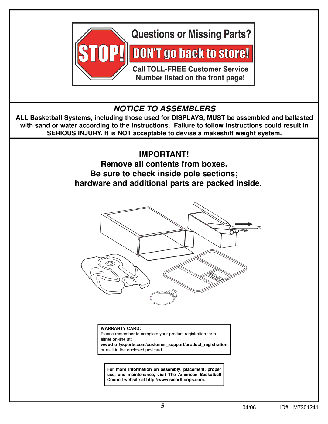 Huffy LDF6920 manual Warranty Card 