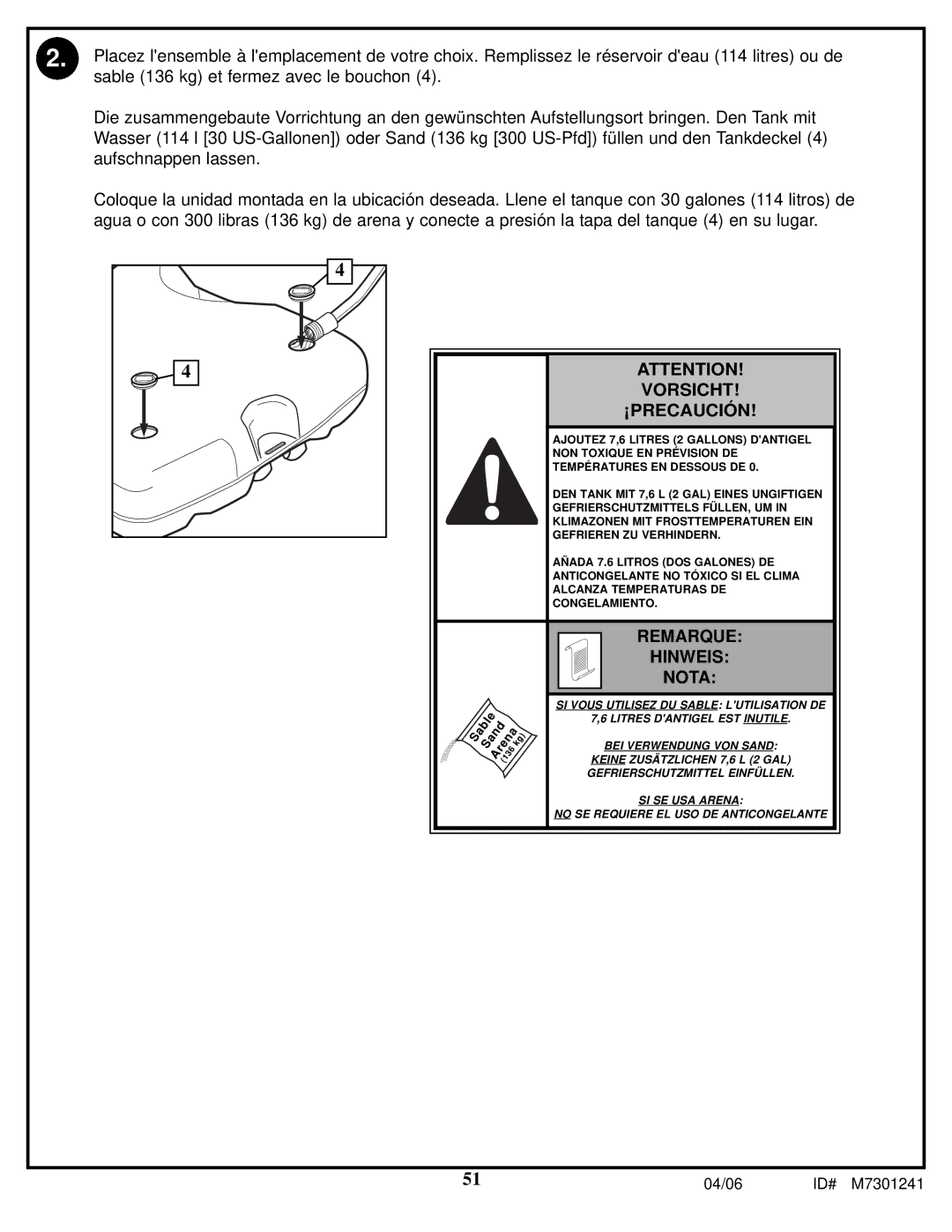 Huffy LDF6920 manual Vorsicht ¡PRECAUCIÓN 