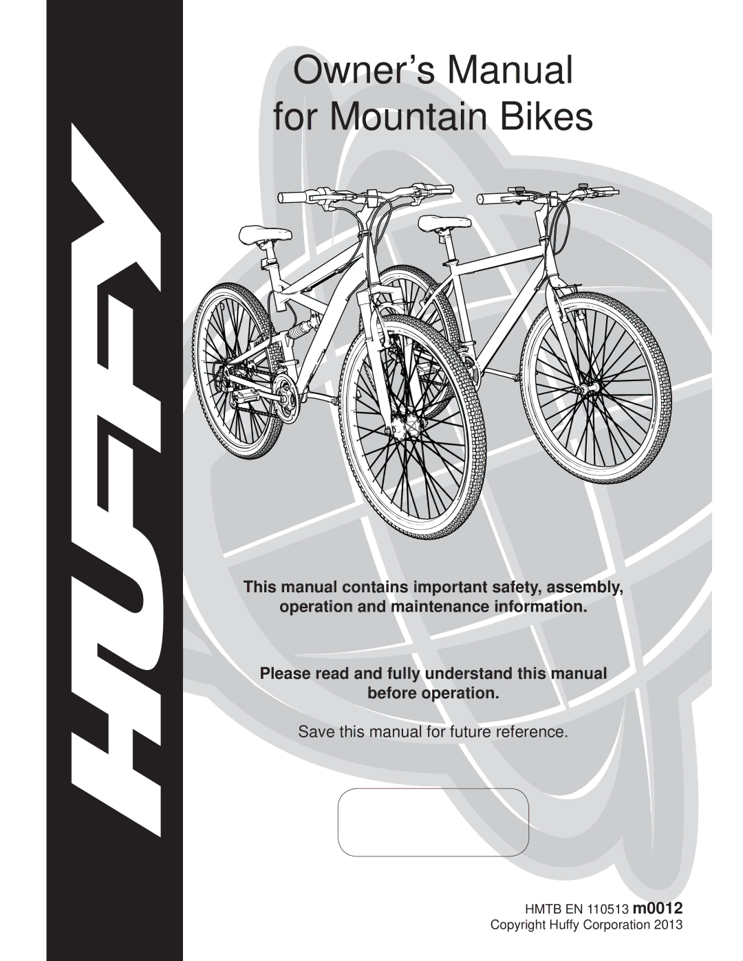 Huffy M0012 manual For Mountain Bikes 