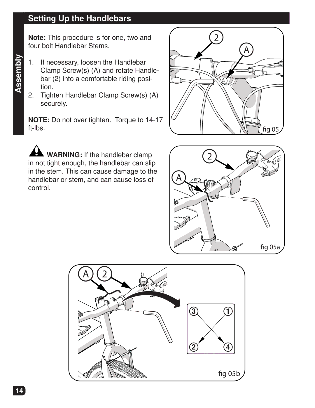 Huffy M0012 manual Assembly Setting Up the Handlebars 