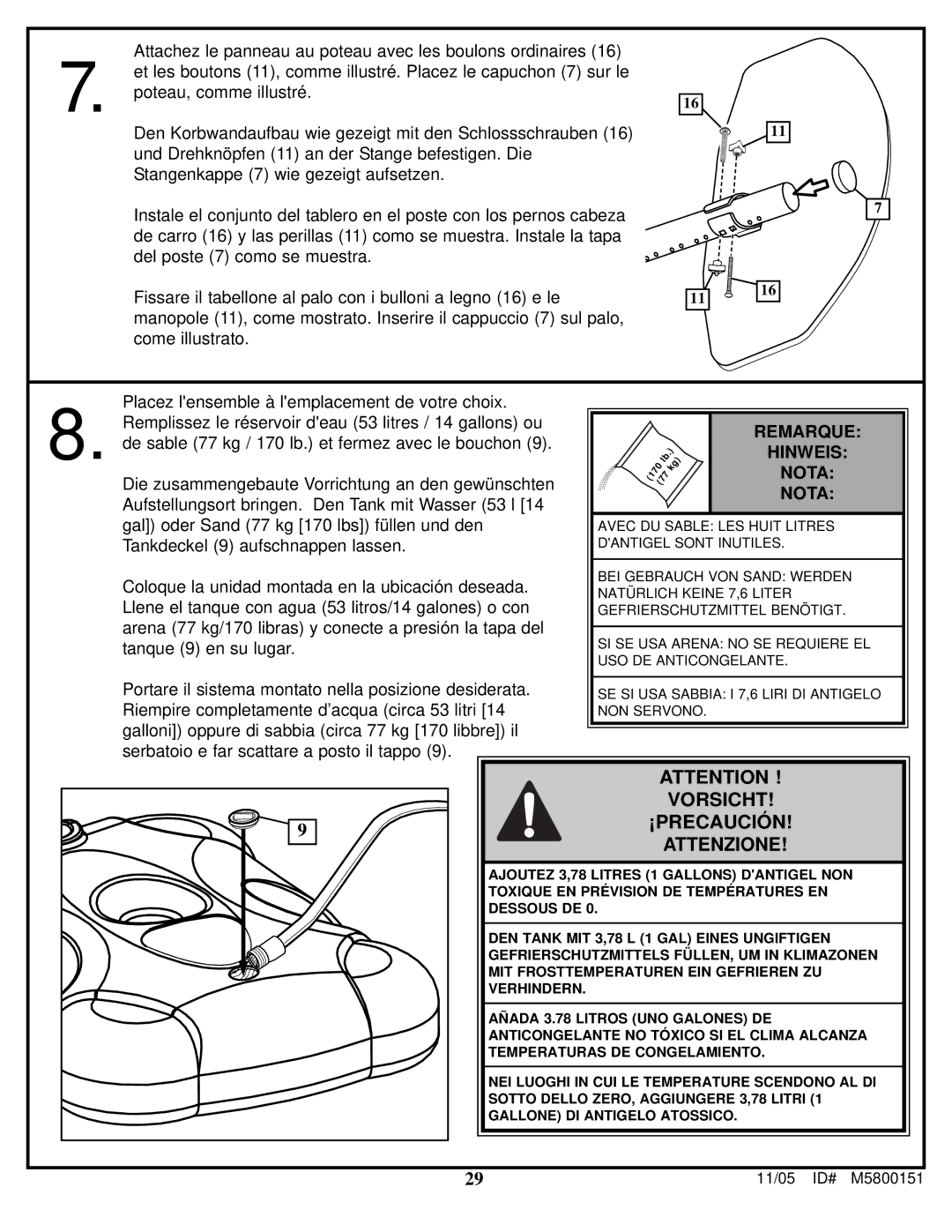 Huffy M5800151 manual Vorsicht 