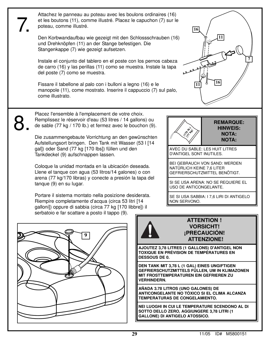 Huffy M5800152 manual Vorsicht 