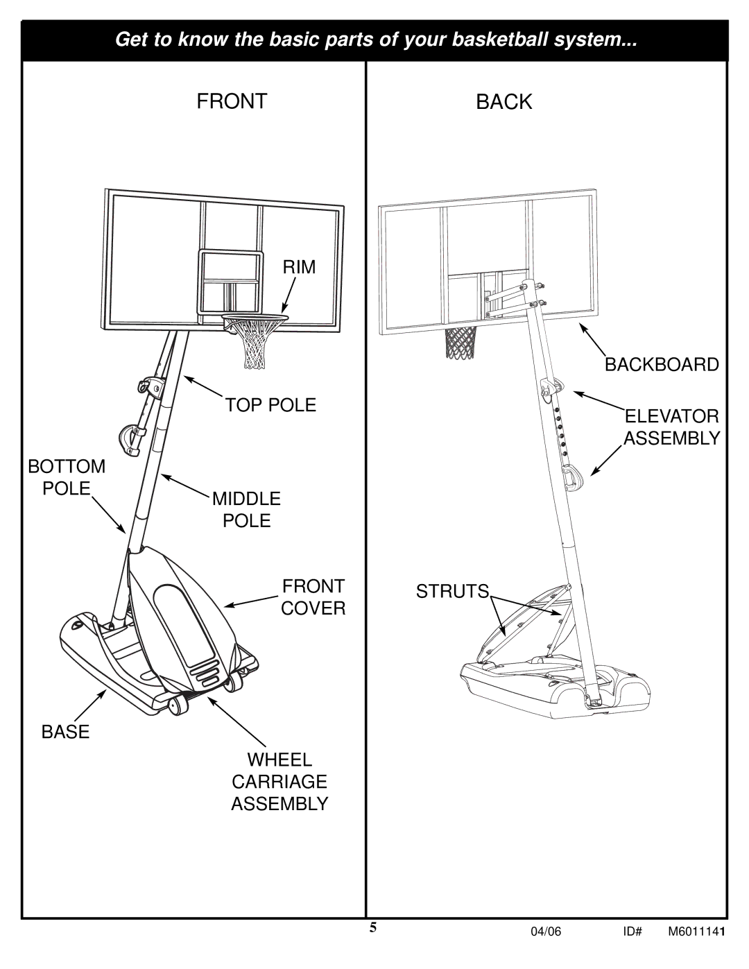 Huffy M6011141 manual Front Back 