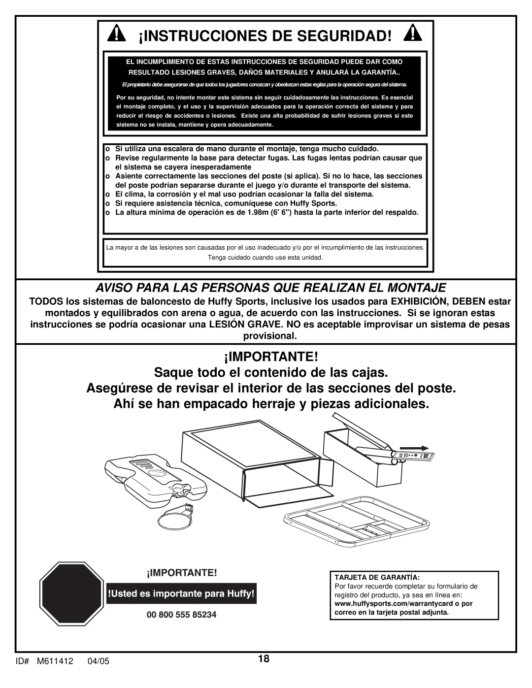 Huffy M611412 manual ¡INSTRUCCIONES DE Seguridad 