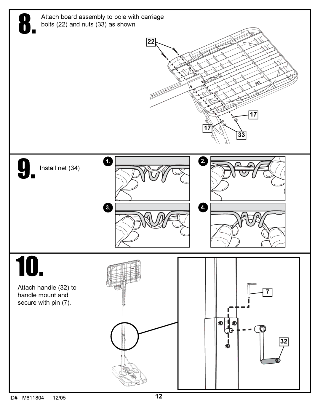 Huffy M611804 manual Install net 