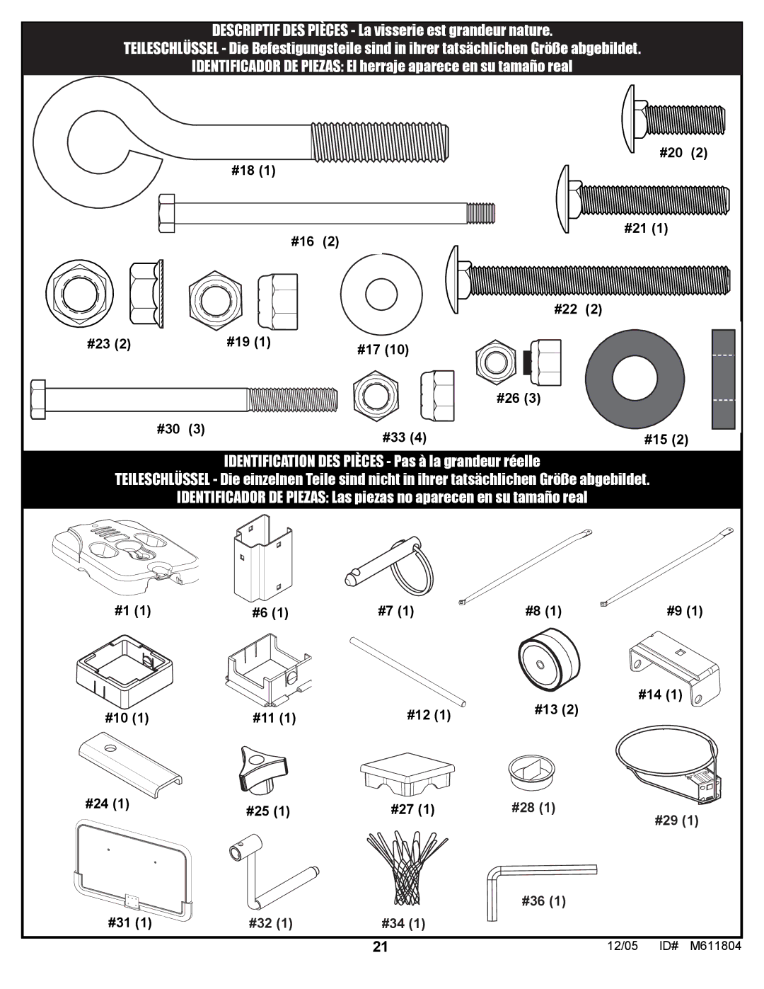 Huffy M611804 manual #18 #16 #20 #21 #22 #23 #19 #17 #26 #30 #33 #15 