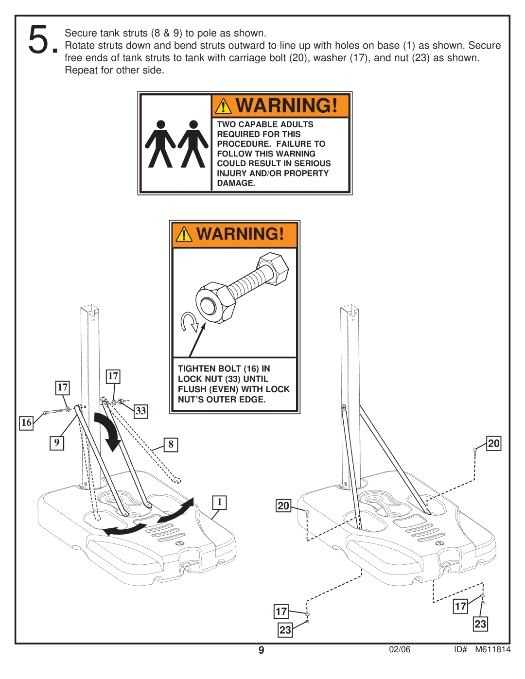 Huffy M611814 manual TWO Capable Adults 