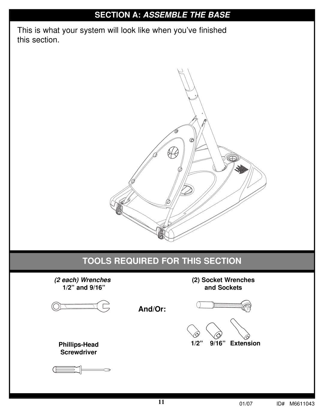 Huffy M6611043 manual Tools Required for this Section 