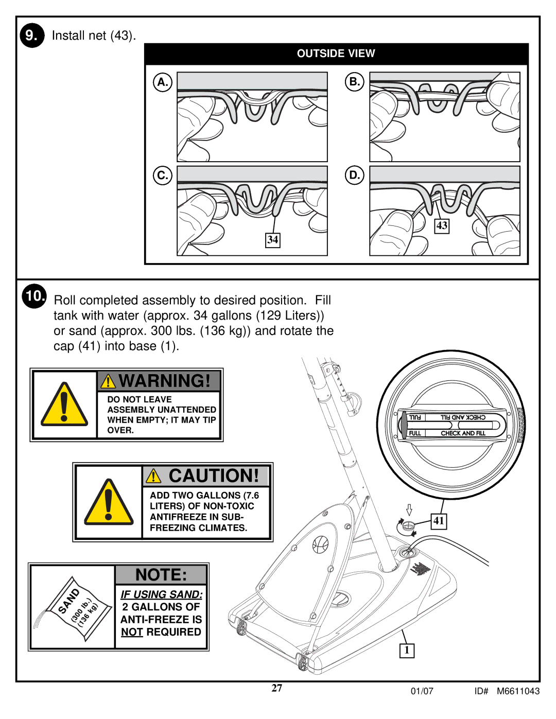 Huffy M6611043 manual Install net 