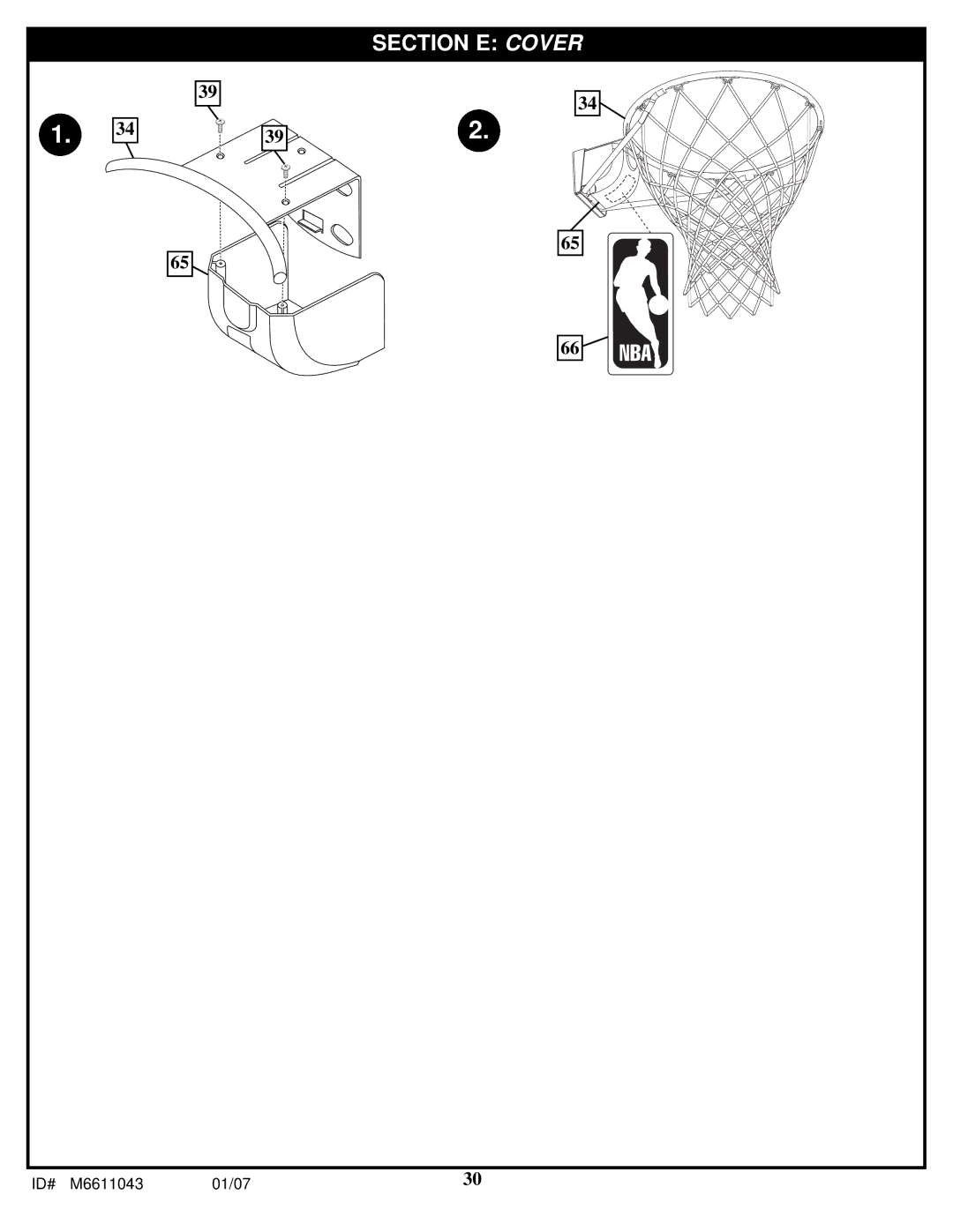 Huffy M6611043 manual Section E Cover 