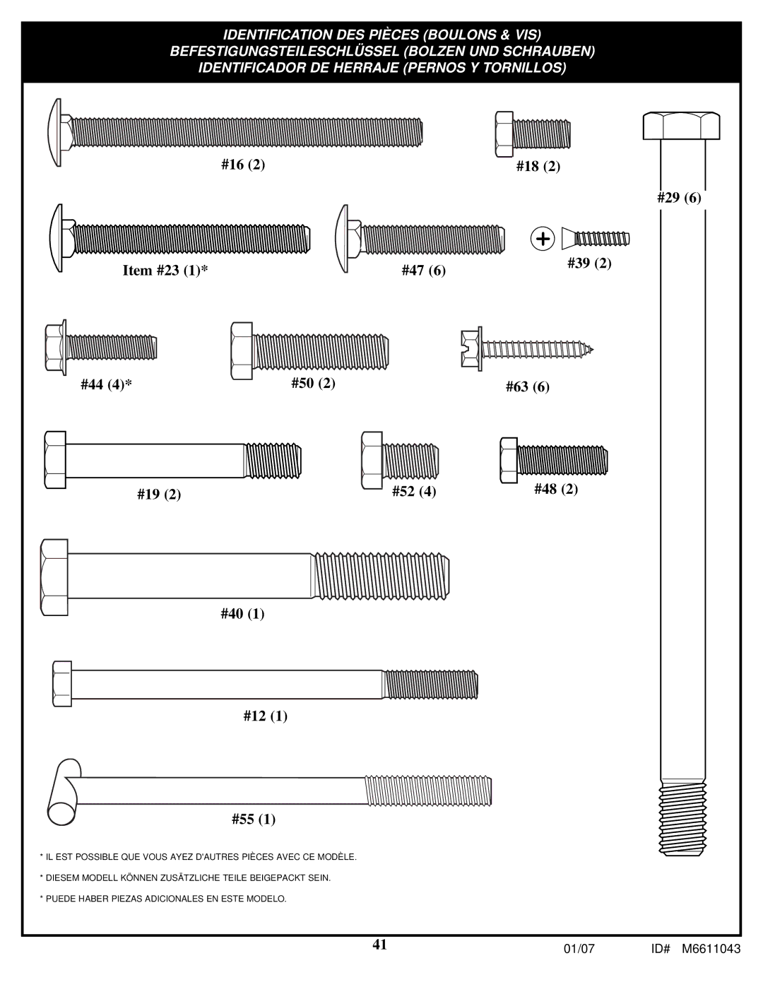 Huffy manual 01/07 ID# M6611043 