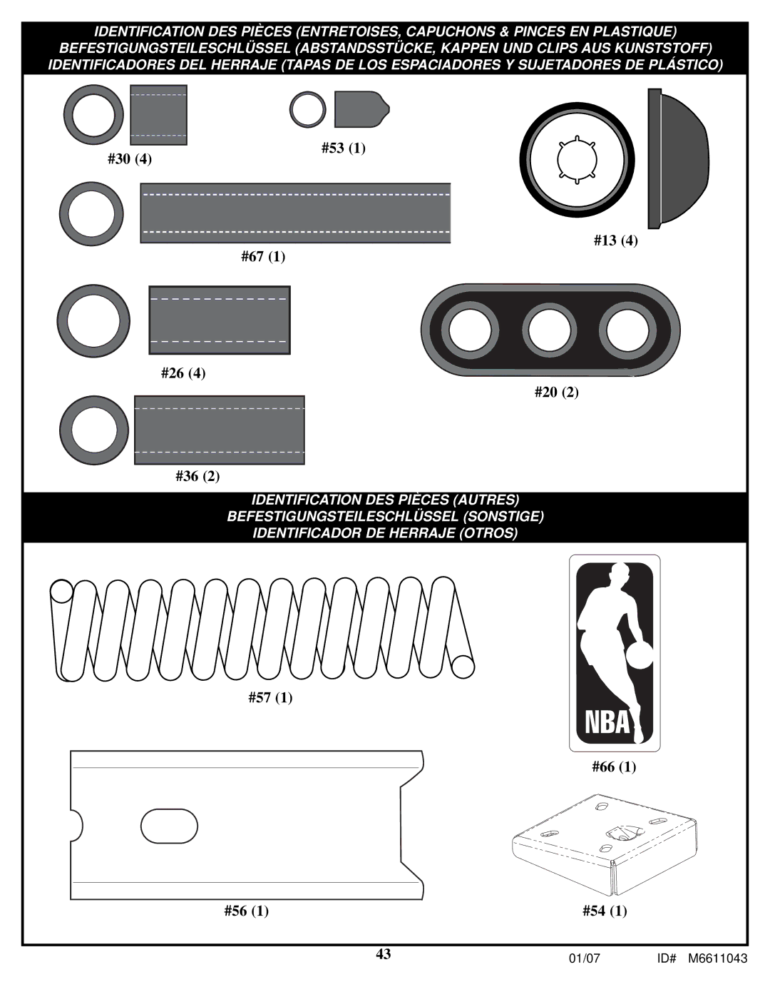 Huffy M6611043 manual #30 #53 #13 #67 #26 #20 #36 