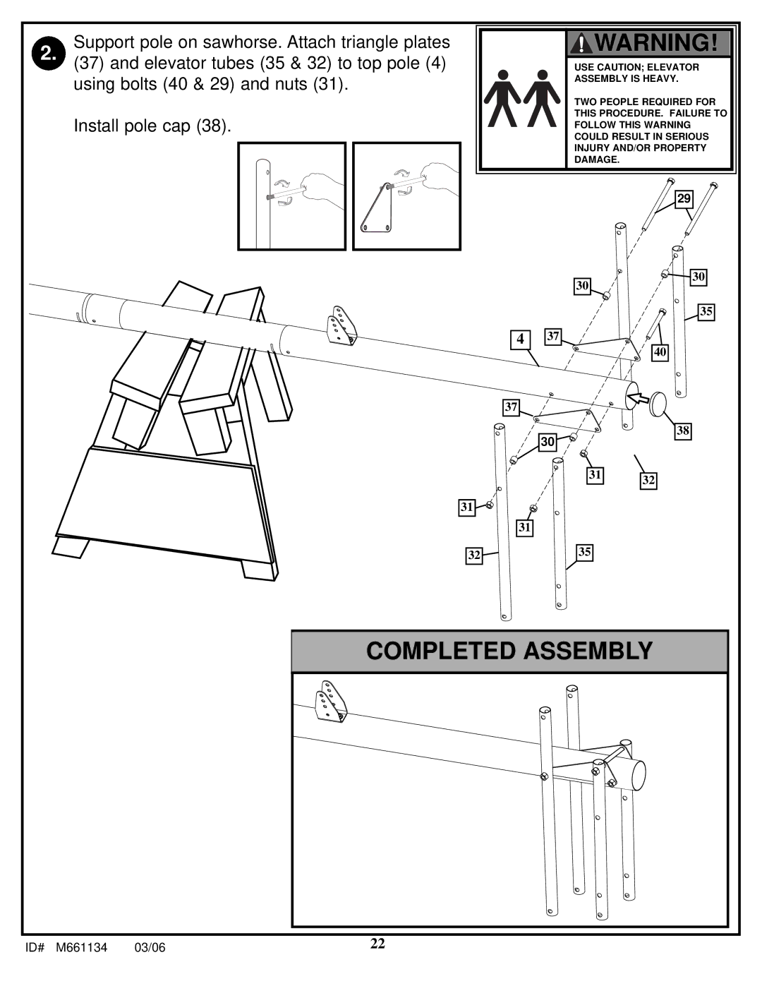 Huffy M6611343, 561000 manual Completed Assembly 