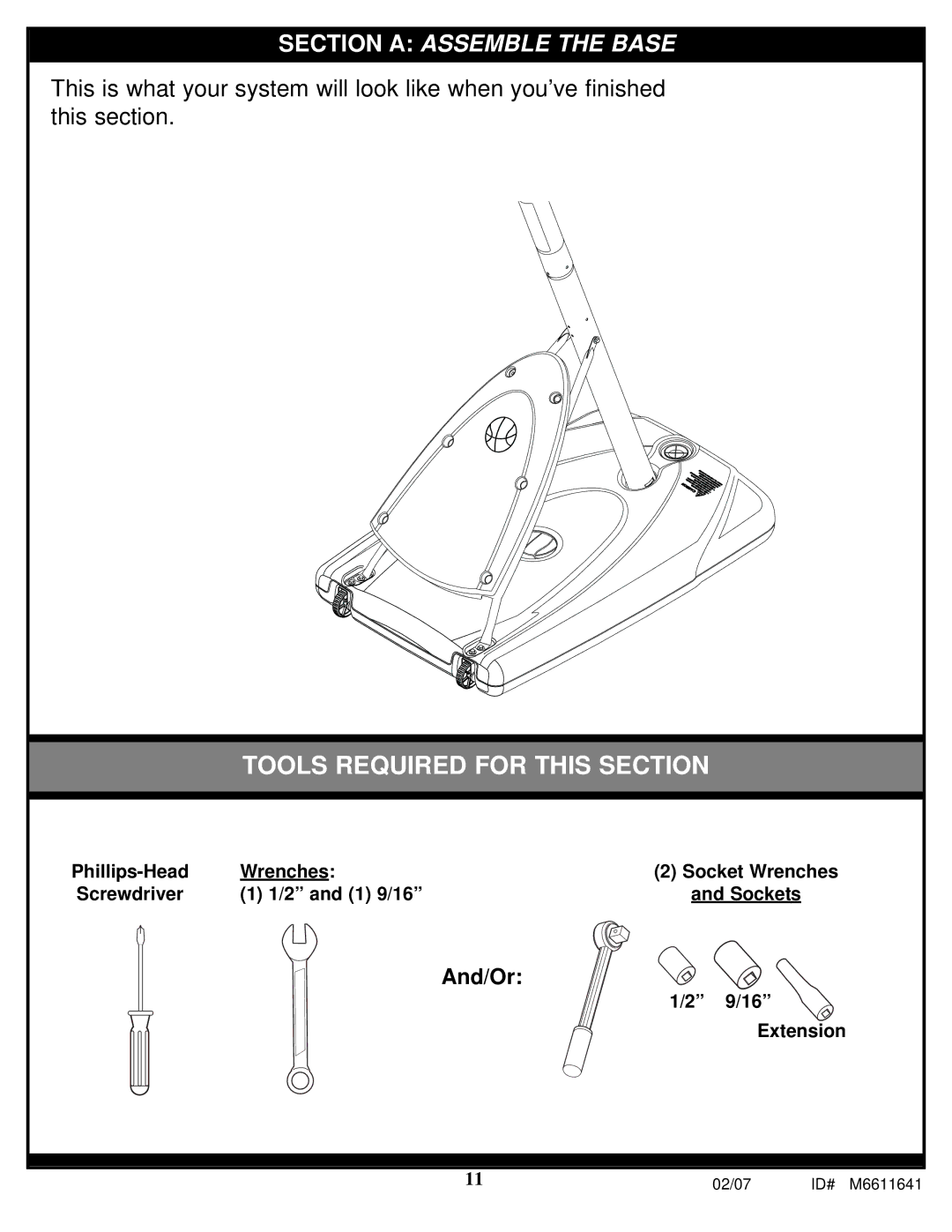 Huffy M6611641 manual Tools Required for this Section 