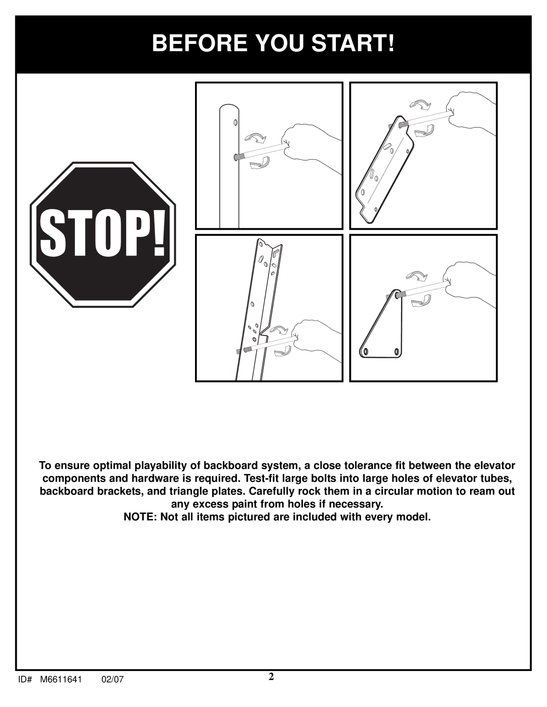 Huffy M6611641 manual Before YOU Start 