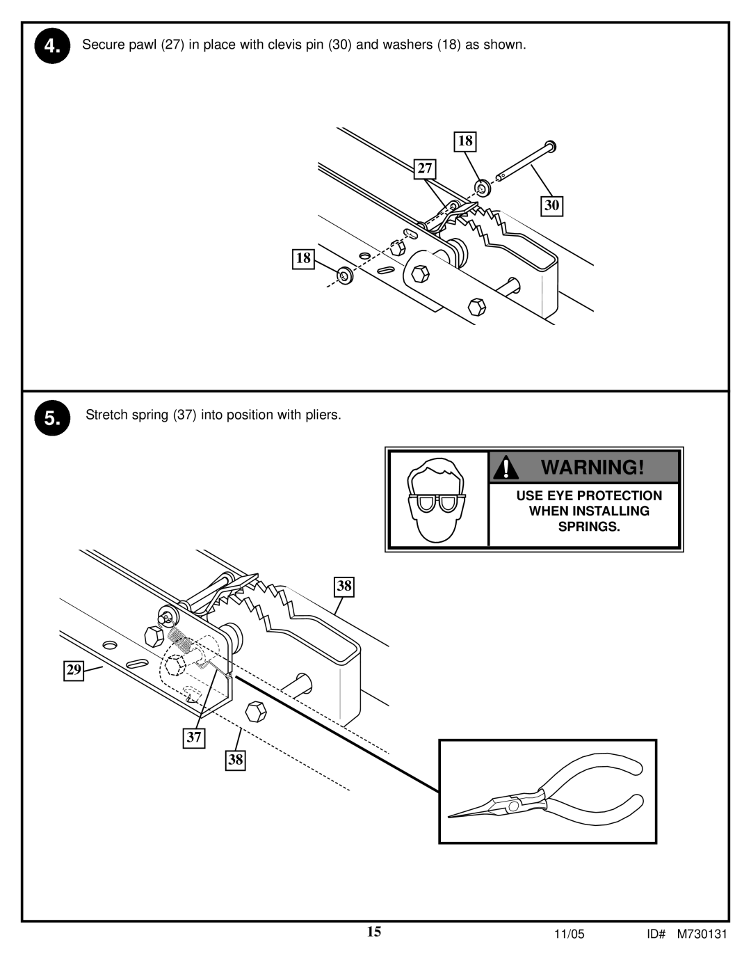 Huffy M730131 manual USE EYE Protection 