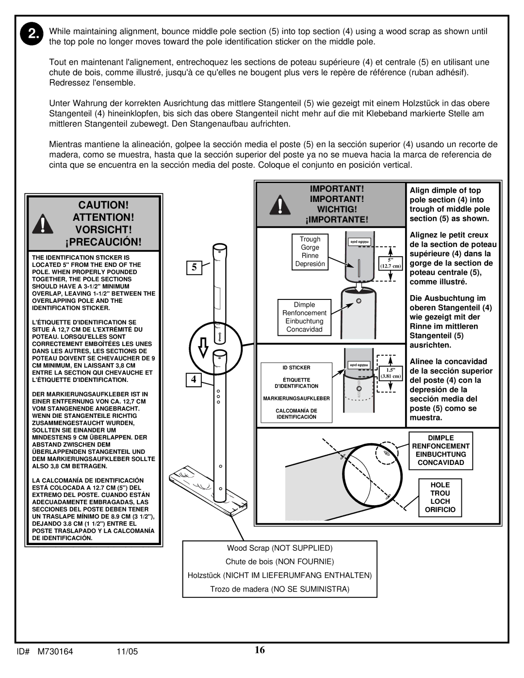 Huffy M730164 manual Vorsicht ¡PRECAUCIÓN, Muestra 