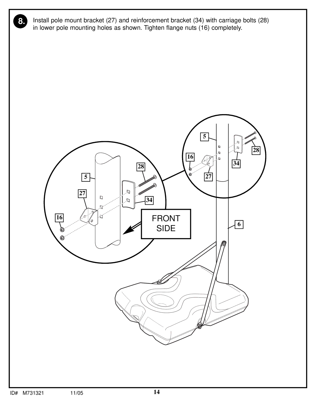 Huffy M731321 manual Front Side 