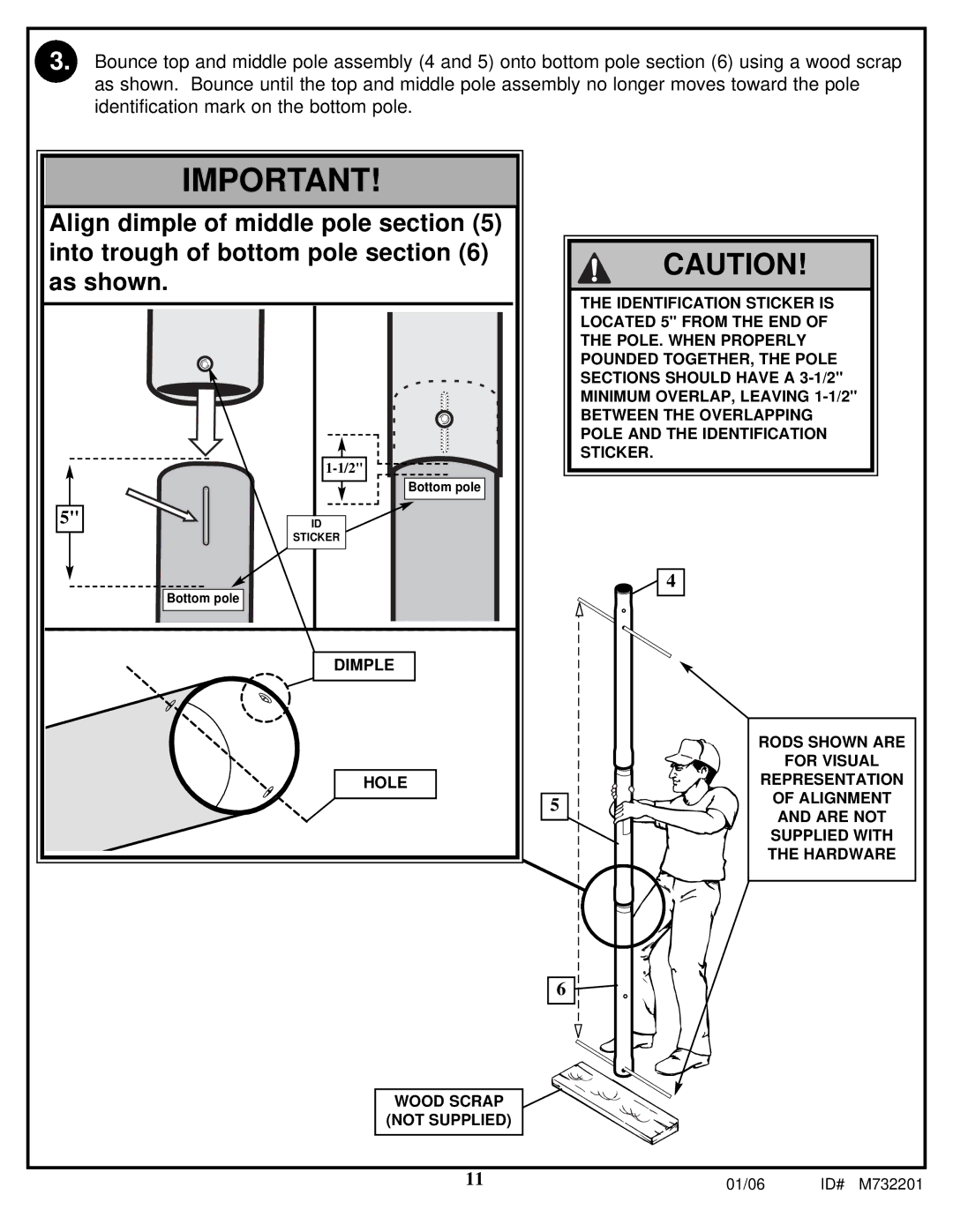 Huffy M732201 manual Dimple Hole 