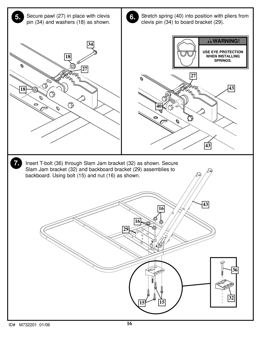 Huffy M732201 manual USE EYE Protection 