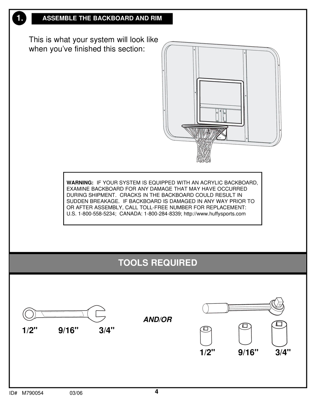 Huffy M790054 manual Tools Required 