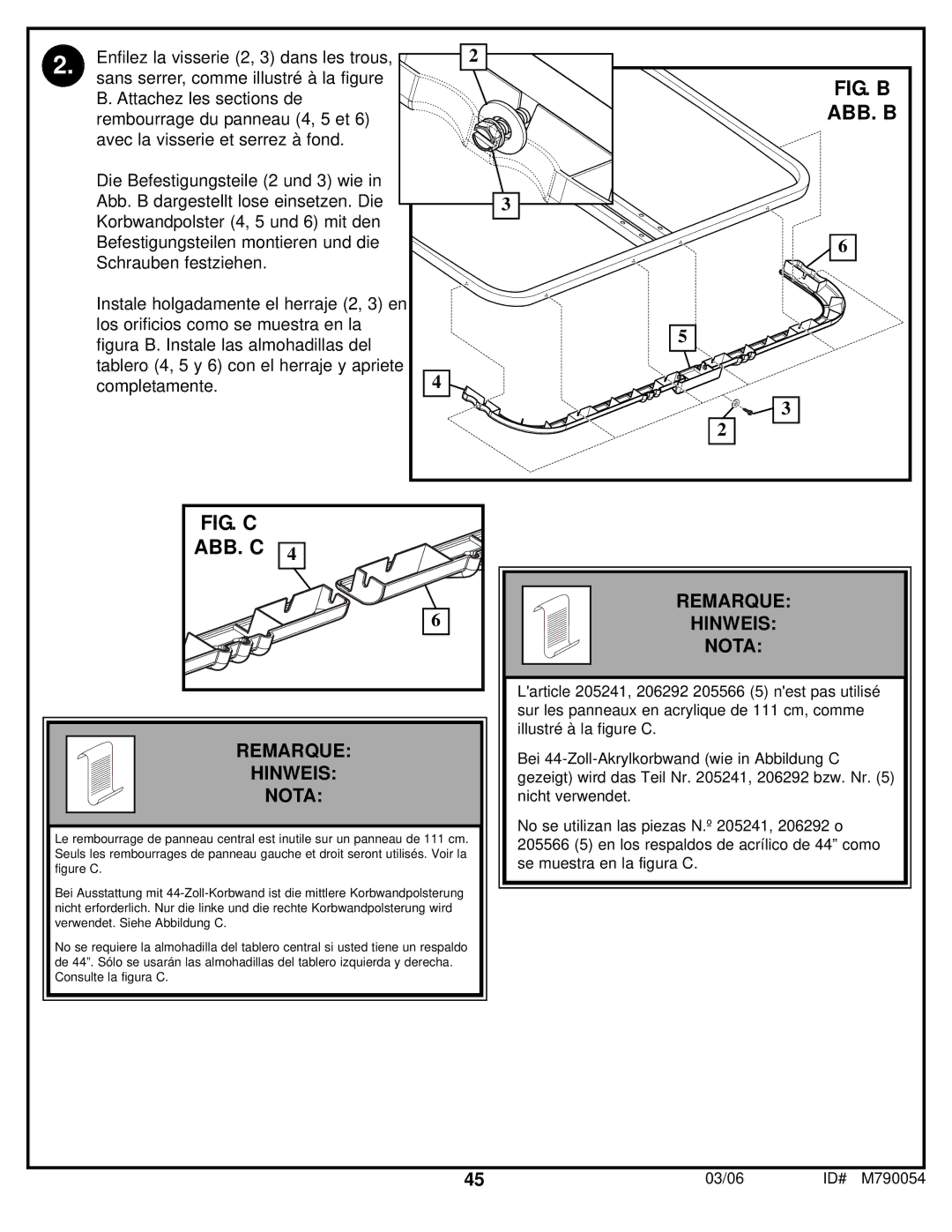 Huffy M790054 manual Fig. C 