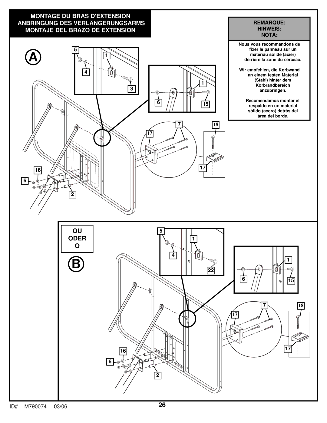 Huffy M790074 manual Oder 