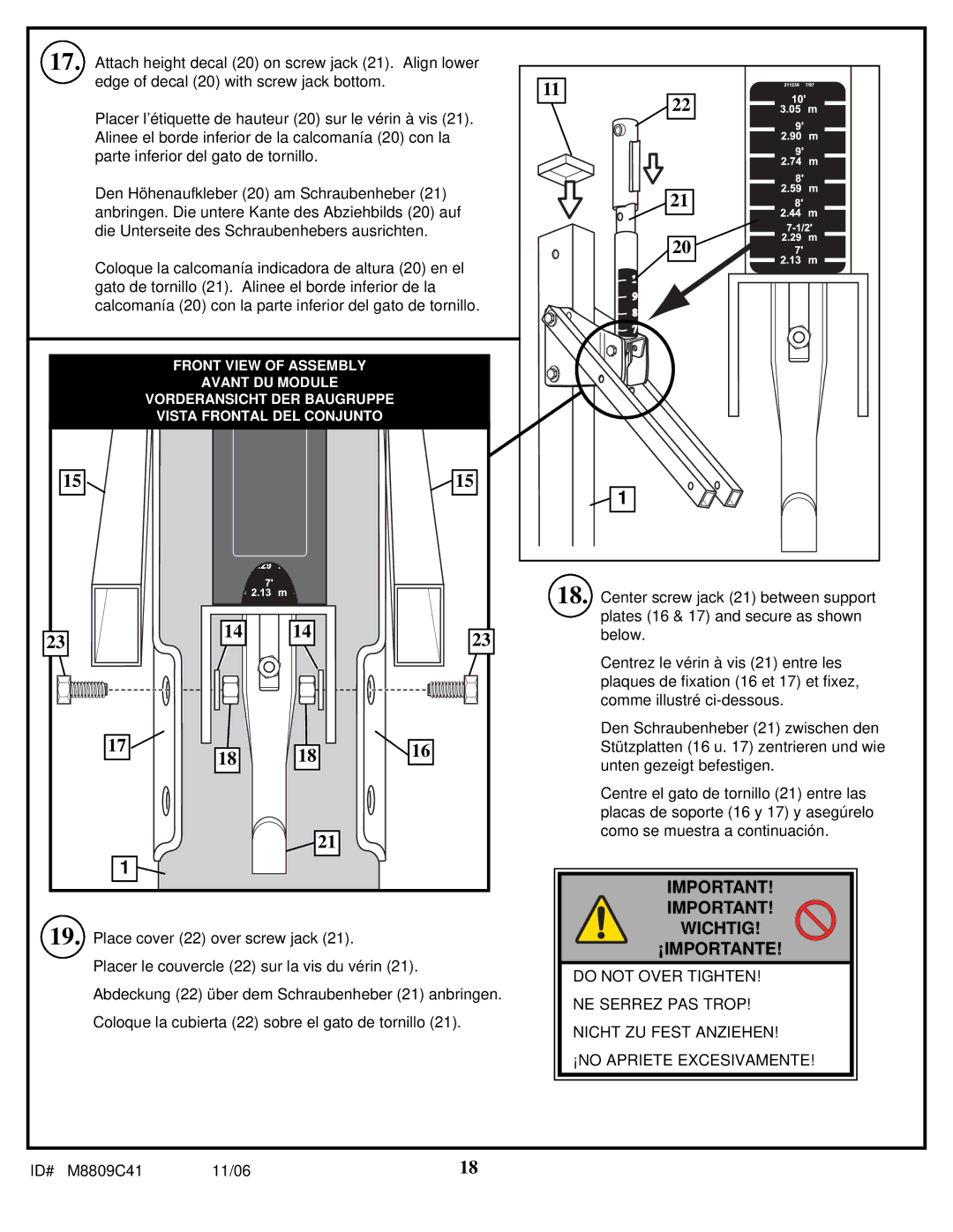 Huffy manual ID# M8809C41 11/06 