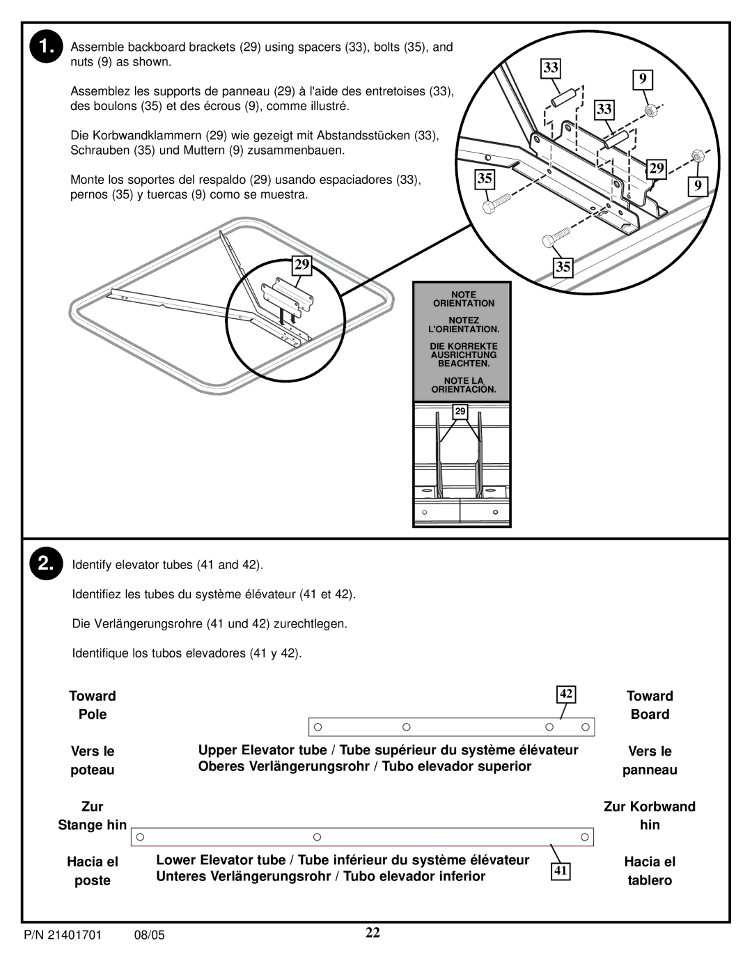 Huffy MA188 manual Toward Pole Vers le poteau Zur Stange hin Hacia el Poste 