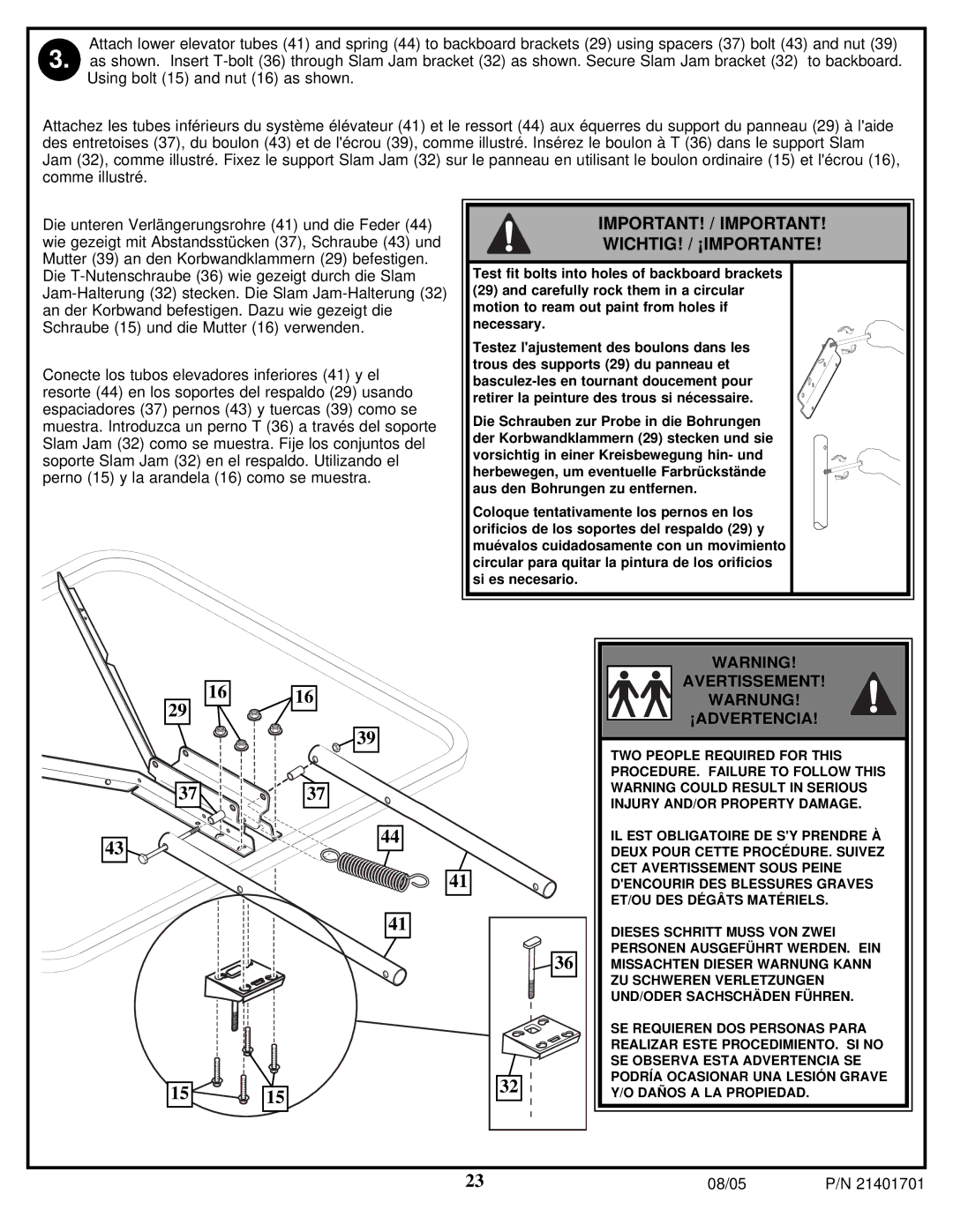 Huffy MA188 manual IMPORTANT! / Important WICHTIG! / ¡IMPORTANTE 