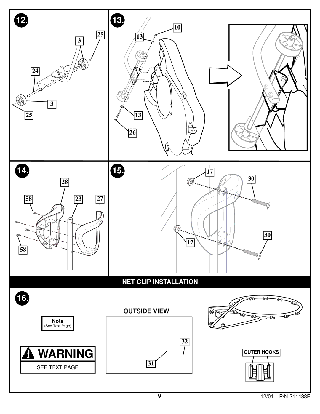 Huffy MCM108DB manual NET Clip Installation 