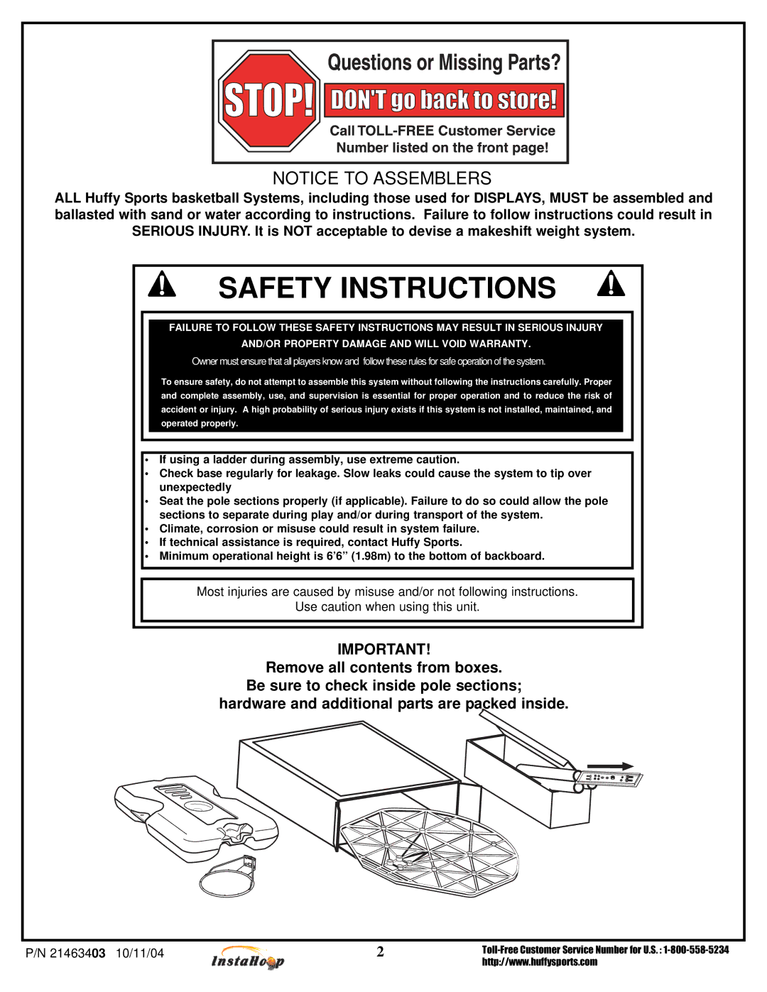 Huffy MGC6536, MGC6430 manual Safety Instructions 