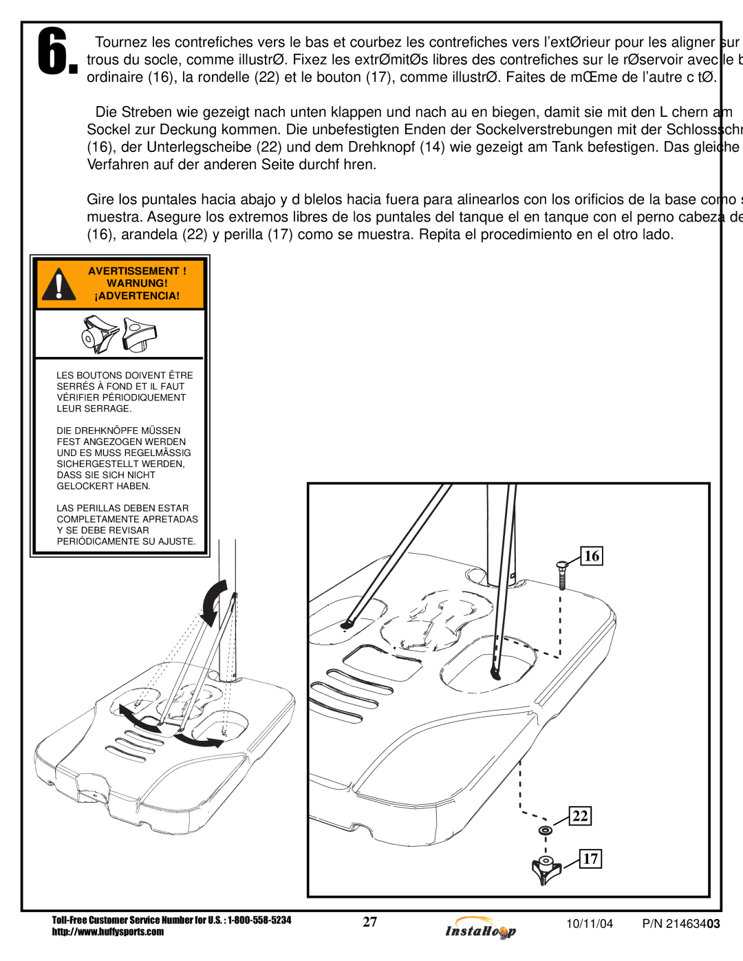 Huffy MGC6430, MGC6536 manual Avertissement Warnung ¡ADVERTENCIA 