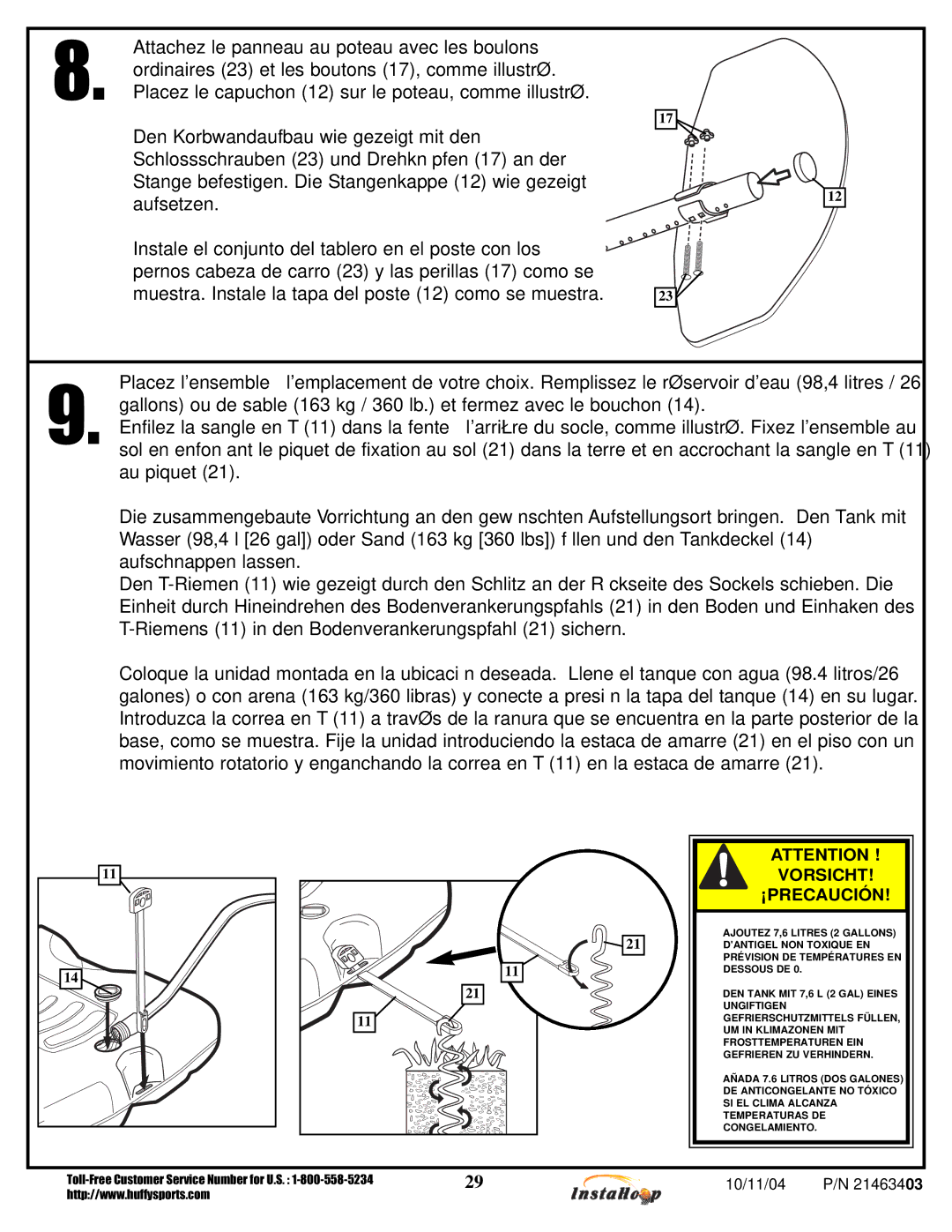 Huffy MGC6430, MGC6536 manual Vorsicht ¡PRECAUCIÓN 