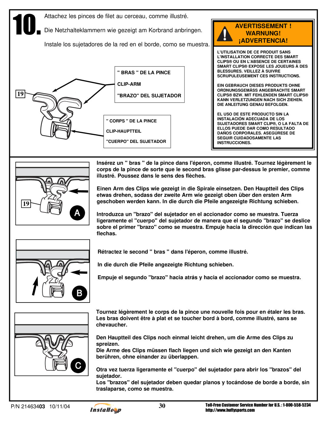 Huffy MGC6536, MGC6430 manual Avertissement Warnung ¡ADVERTENCIA 