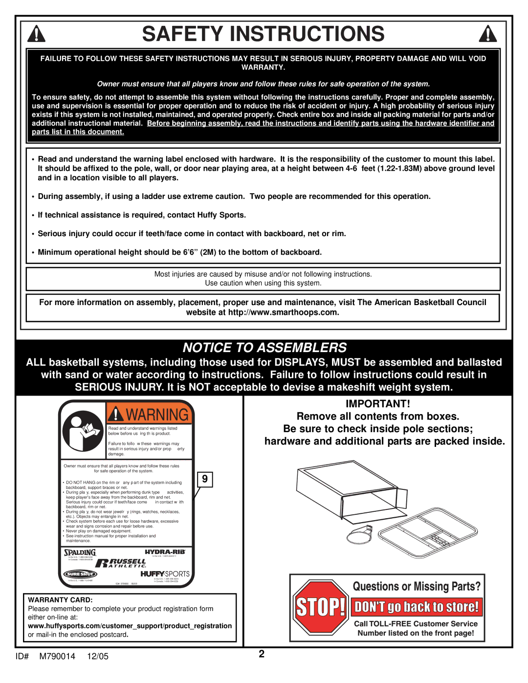 Huffy MX4006 manual Safety Instructions 