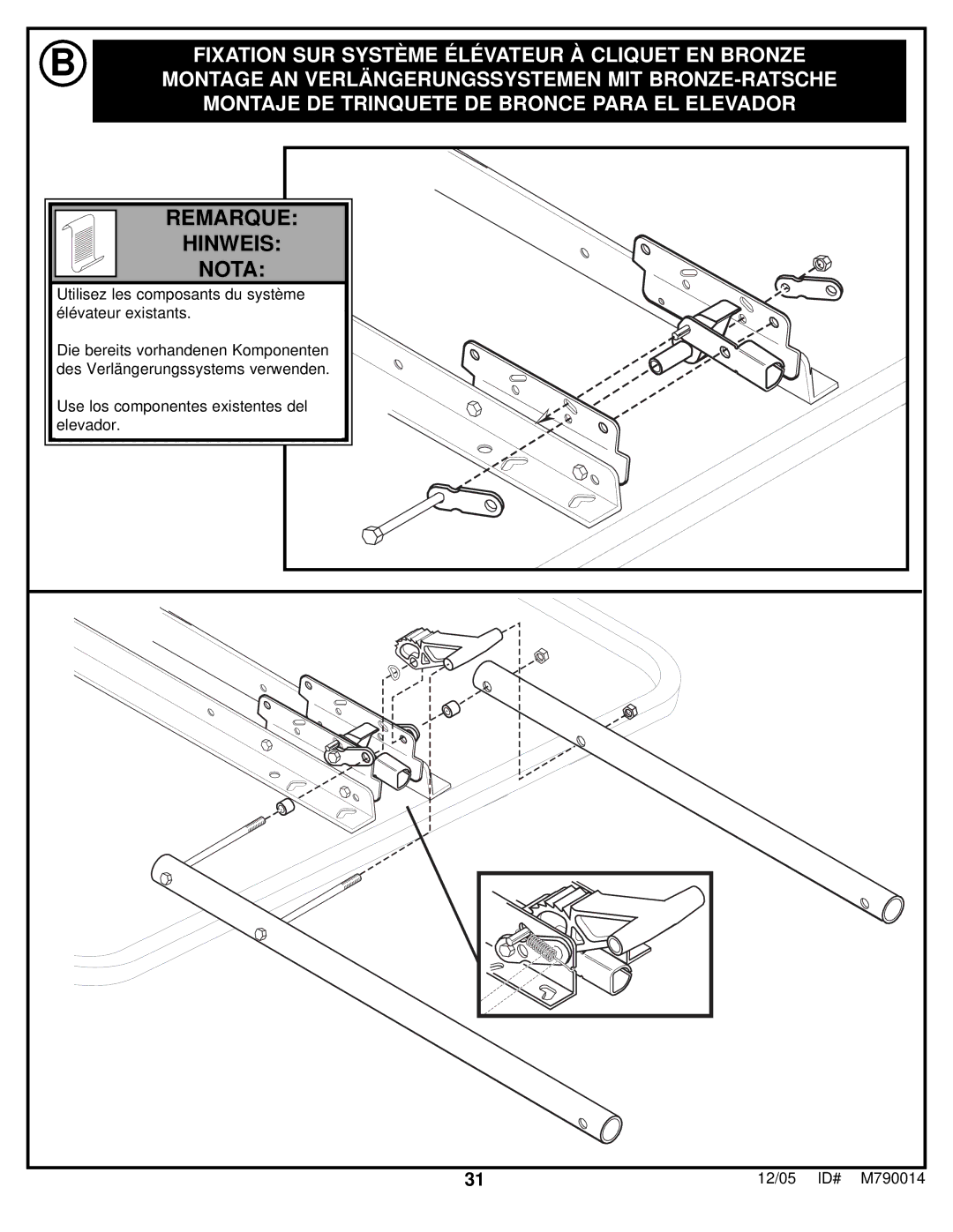 Huffy MX4006 manual Remarque Hinweis Nota 