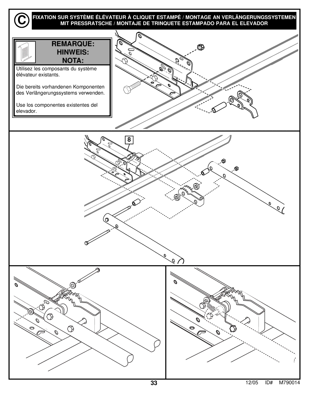 Huffy MX4006 manual Remarque Hinweis Nota 