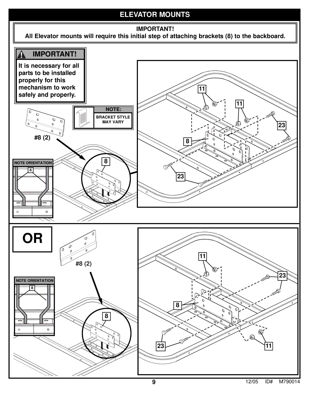 Huffy MX4006 manual Elevator Mounts 