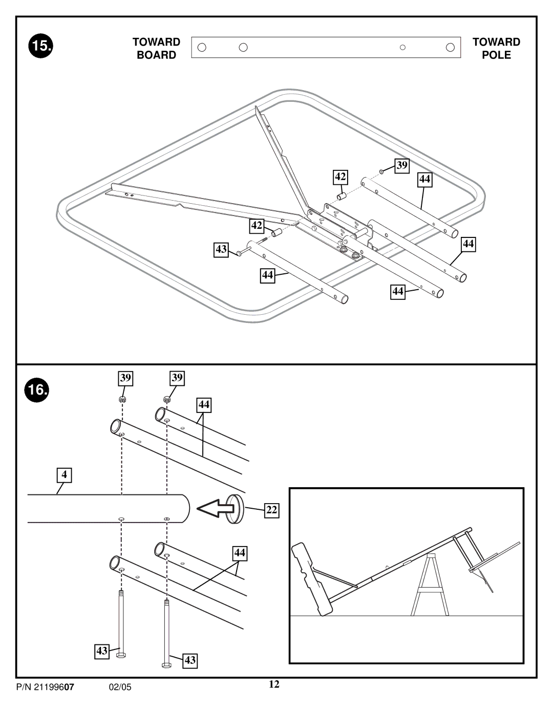 Huffy N1-107 manual Toward Board Pole 