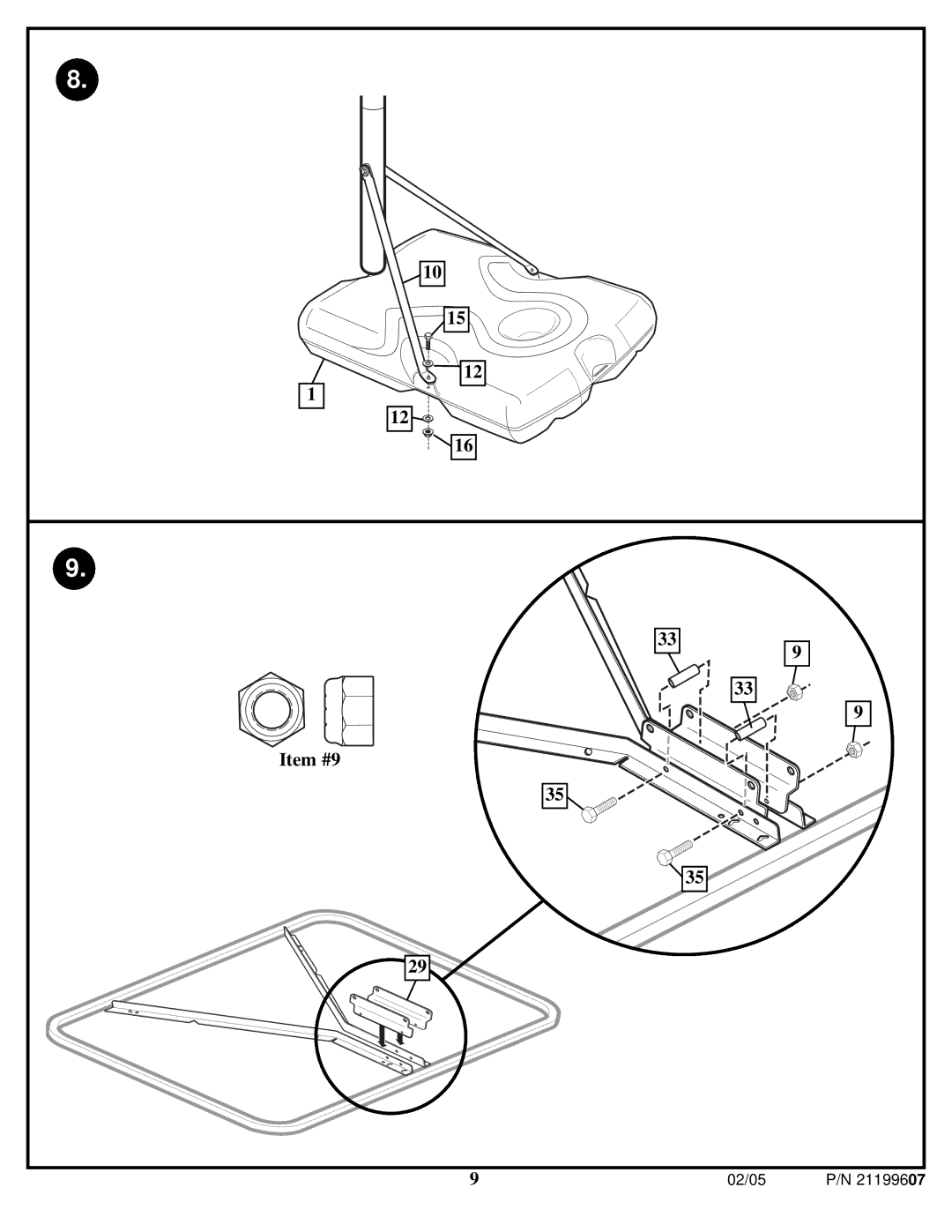 Huffy N1-107 manual Item #9 